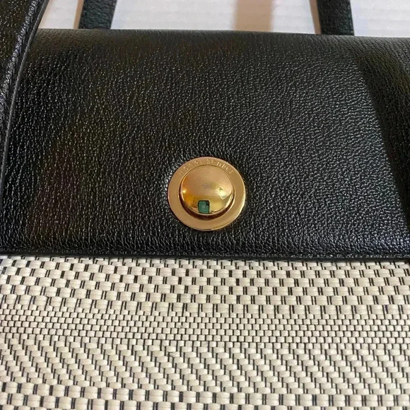 Henri Bendel black leather woven satchel handbag - Picture 5 of 14